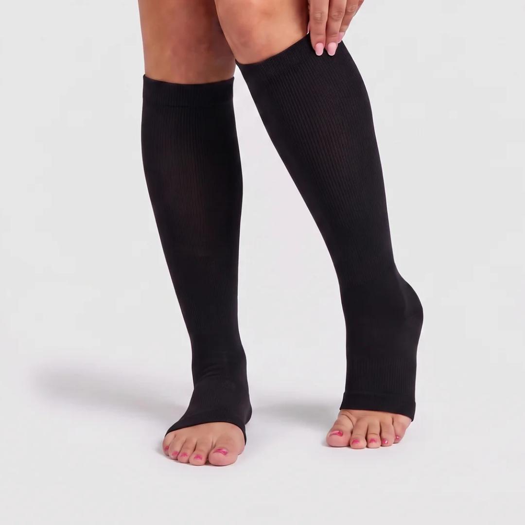 Chaussettes de compression Douces Sans Orteils Noires