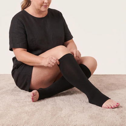 Chaussettes de compression Douces Sans Orteils Noires