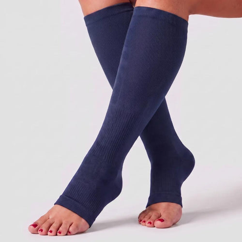 Chaussettes de compression Douces Sans Orteils Bleues
