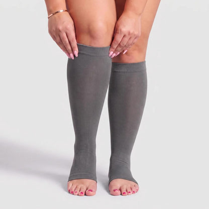 Chaussettes de compression Douces Sans Orteils Grises