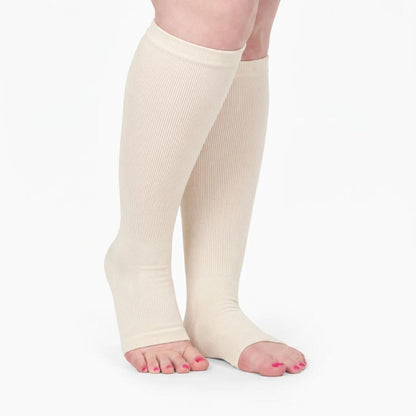 Chaussettes de compression Douces Sans Orteils Blanches
